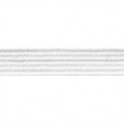 Резиновые нити с текстильным покрытием, шир. 6 мм ( упак.55 м/уп), цв.-белый - купить в Северодвинске. Цена: 210.75 руб.