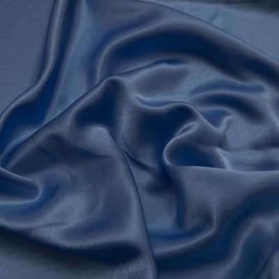 Поли креп-сатин 16-4132, 125 (+/-5) гр/м2, шир.150см, цвет голубой - купить в Северодвинске. Цена 155.57 руб.