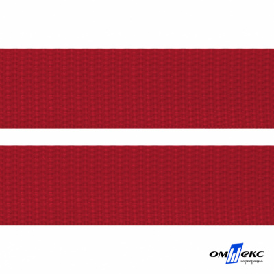 Красный- цв.171-Текстильная лента-стропа 550 гр/м2 ,100% пэ шир.30 мм (боб.50+/-1 м) - купить в Северодвинске. Цена: 475.36 руб.
