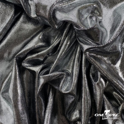 Трикотажное полотно голограмма, шир.140 см, #602 -чёрный/серебро - купить в Северодвинске. Цена 385.88 руб.