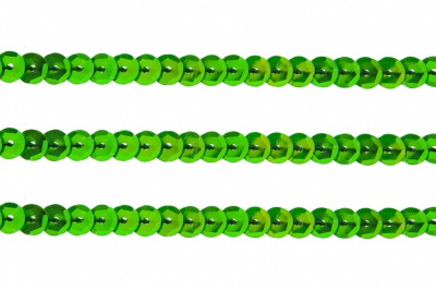 Пайетки "ОмТекс" на нитях, CREAM, 6 мм С / упак.73+/-1м, цв. 94 - зеленый - купить в Северодвинске. Цена: 297.48 руб.