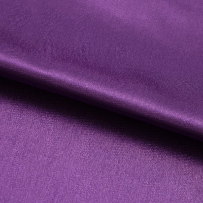 Поли креп-сатин 19-3536, 125 (+/-5) гр/м2, шир.150см, цвет фиолетовый - купить в Северодвинске. Цена 155.57 руб.