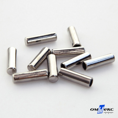 06033-Наконечник для шнура металл, отв. 4 мм, цв. никель - купить в Северодвинске. Цена: 6.08 руб.