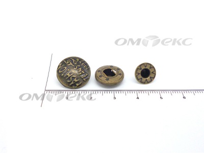 Кнопки металл 15 мм альфа антик с рис.№3  - купить в Северодвинске. Цена: 2.90 руб.