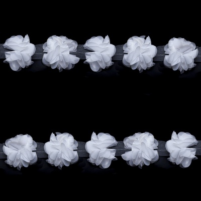 Тесьма плетеная "Рюш", упак. 9,14 м, цвет белый - купить в Северодвинске. Цена: 46.82 руб.
