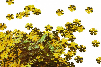 Пайетки "ОмТекс" россыпью,DOUBLE SIDED GOLD,цветок 14 мм/упак.50 гр, цв. 0460-золото - купить в Северодвинске. Цена: 80.12 руб.