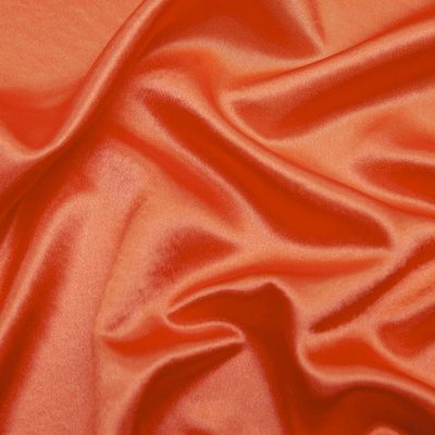 Поли креп-сатин 18-1445, 120 гр/м2, шир.150см, цвет оранжевый - купить в Северодвинске. Цена 155.57 руб.