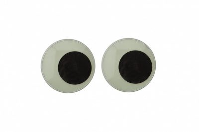 Глазки для игрушек, круглые, с бегающими зрачками, 24 мм/упак.50+/-2 шт, цв. -черно-белые - купить в Северодвинске. Цена: 60.32 руб.