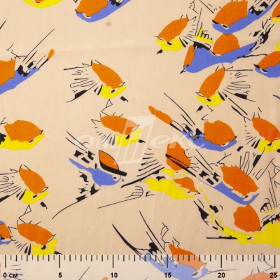 Плательная ткань "Софи" 14.1, 75 гр/м2, шир.150 см, принт птицы - купить в Северодвинске. Цена 241.49 руб.