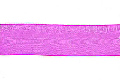 Лента органза 1015, шир. 10 мм/уп. 22,8+/-0,5 м, цвет ярк.розовый - купить в Северодвинске. Цена: 38.39 руб.