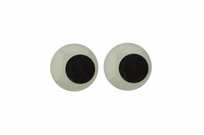 Глазки для игрушек, круглые, с бегающими зрачками, 15 мм/упак.50+/-2 шт, цв. -черно-белые - купить в Северодвинске. Цена: 47.40 руб.