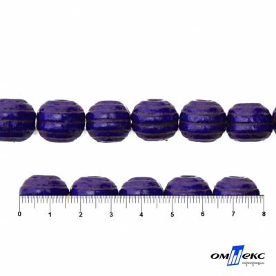0309-Бусины деревянные "ОмТекс", 16 мм, упак.50+/-3шт, цв.018-фиолет - купить в Северодвинске. Цена: 62.22 руб.
