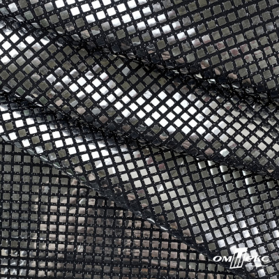 Трикотажное полотно голограмма, шир.140 см, #603 -черный/серебро - купить в Северодвинске. Цена 771.75 руб.