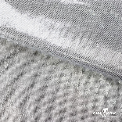 Трикотажное полотно голограмма, шир.140 см, #602 -белый/серебро - купить в Северодвинске. Цена 385.88 руб.