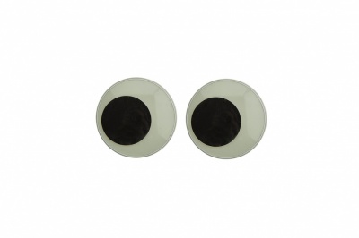 Глазки для игрушек, круглые, с бегающими зрачками, 12 мм/упак.50+/-2 шт, цв. -черно-белые - купить в Северодвинске. Цена: 38.32 руб.