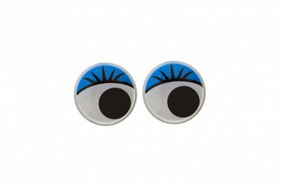 Глазки для игрушек, круглые, с бегающими зрачками, 8 мм/упак.50+/-2 шт, цв. -синий - купить в Северодвинске. Цена: 59.05 руб.