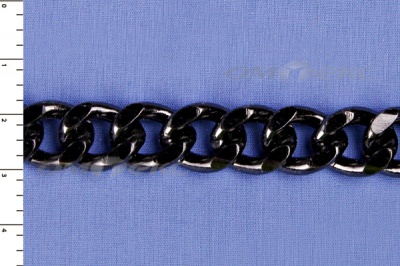 Цепь металл декоративная №9 (13,5*16,5) черная (10+/-1 м)  - купить в Северодвинске. Цена: 808.92 руб.