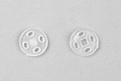 Кнопки пришивные пластиковые 10 мм, блистер 24шт, цв.-прозрачные - купить в Северодвинске. Цена: 48.41 руб.