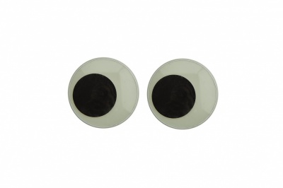 Глазки для игрушек, круглые, с бегающими зрачками, 18 мм/упак.50+/-2 шт, цв. -черно-белые - купить в Северодвинске. Цена: 41.81 руб.