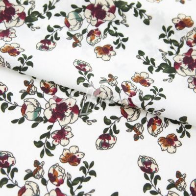 Плательная ткань "Фламенко" 23.1, 80 гр/м2, шир.150 см, принт растительный - купить в Северодвинске. Цена 264.56 руб.