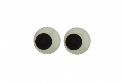 Глазки для игрушек, круглые, с ресничками, 10 мм/упак.50+/-2 шт, цв. -черно-белые - купить в Северодвинске. Цена: 21.24 руб.