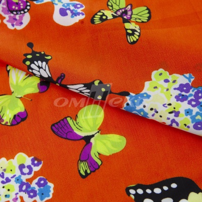 Плательная ткань "Софи" 7.1, 75 гр/м2, шир.150 см, принт бабочки - купить в Северодвинске. Цена 241.49 руб.