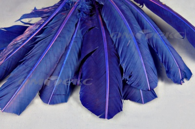 Декоративный Пучок из перьев, перо 23см/синий - купить в Северодвинске. Цена: 12.34 руб.