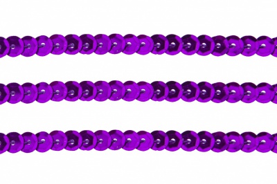 Пайетки "ОмТекс" на нитях, SILVER-BASE, 6 мм С / упак.73+/-1м, цв. 12 - фиолет - купить в Северодвинске. Цена: 300.55 руб.
